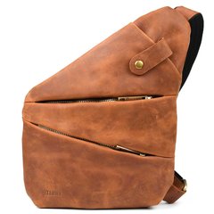 Мужская сумка-слинг через плечо микс канваса и кожи TARWA RBC-6402-3md Коричневый