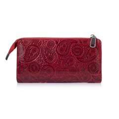 Гарний шкіряний гаманець на блискавці червоного кольору, колекція "Buta Art"