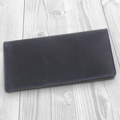 Синій шкіряний гаманець з натуральної матової шкіри