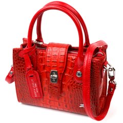 Яскрава маленька сумка жіноча KARYA 20893 шкіряна Червоний