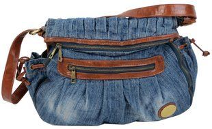 Женская джинсовая сумка на плечо Fashion jeans bag синяя