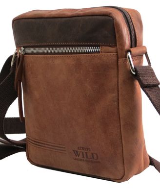 Кожаная сумка планшетка Always Wild BAG1HB коричневая