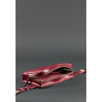 Натуральная кожаная поясная сумка Dropbag Maxi бордовая Krast Blanknote BN-BAG-20-vin