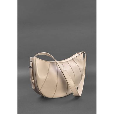 Шкіряна жіноча сумка Круасан світло-бежева Blanknote BN-BAG-12-light-beige