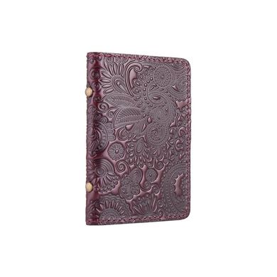 Дизайнерська фіолетова обкладинка-органайзер для ID паспорта та інших документів з глянсової шкіри