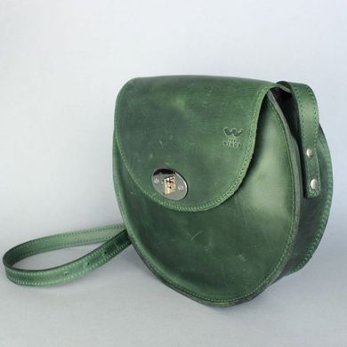 Жіноча шкіряна сумка Кругла зелена вінтажна Blanknote TW-RoundBag-green-crz