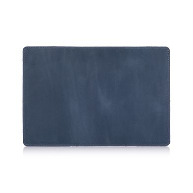 Голубая обложка для паспорта с натуральной кожи с отделением под карты