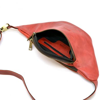 Червона поясна сумка з кінської шкіри Crazy horse бренду TARWA RR-3036-4lx Red - червоний