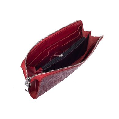 Красивый кожаный кошелек на молнии красного цвета, коллекция "Buta Art"