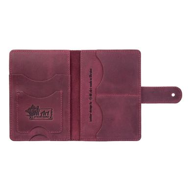 Шкіряне портмоне для паспорта / ID документів HiArt PB-02/1 Shabby Plum "Discoveries"