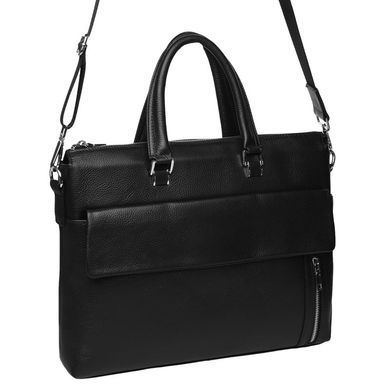 Мужская горизонтальная кожаная сумка Keizer K117614-black из натуральной кожи, вмещает А4, Тайвань