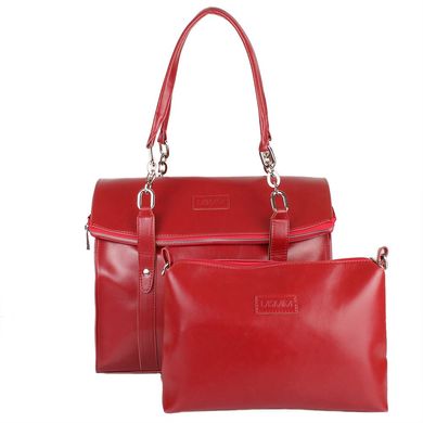 Жіноча повсякденно-дорожня сумка з якісного шкірозамінника LASKARA (Ласкарєв) LK10201-red Червоний