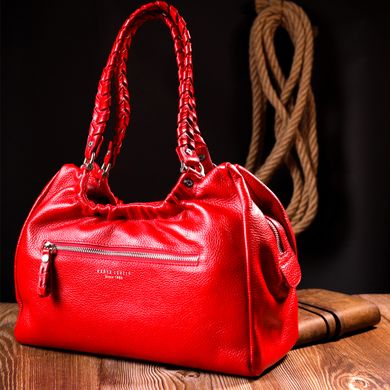 Яркая женская сумка с ручками KARYA 20843 кожаная Красный