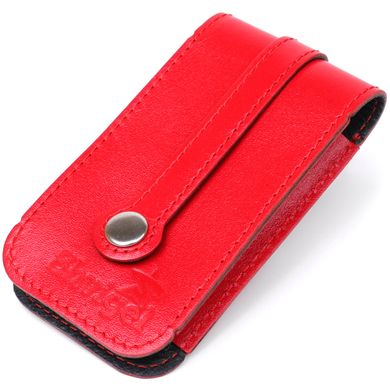 Компактна шкіряна ключниця з хлястиком SHVIGEL 13987 Червона