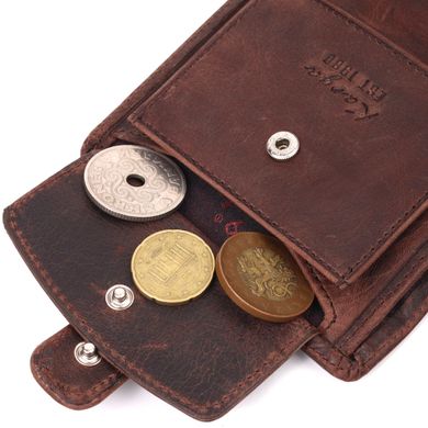 Компактний чоловічий гаманець у вінтажній шкірі KARYA 21372 Коричневий