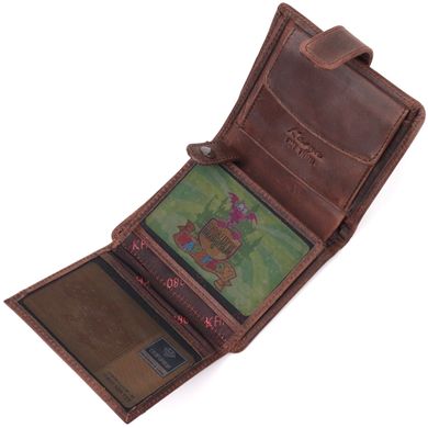 Компактний чоловічий гаманець у вінтажній шкірі KARYA 21372 Коричневий
