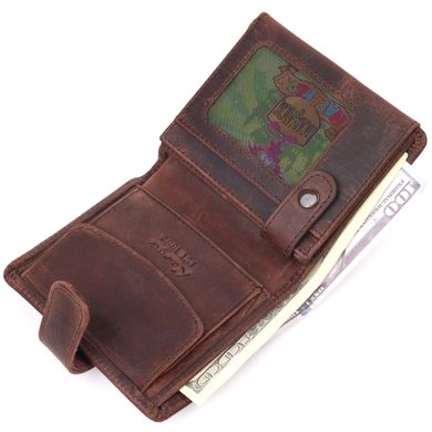 Компактный мужской кошелек в винтажной коже KARYA 21372 Коричневый