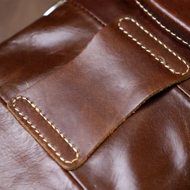 Небольшая мужская сумка из натуральной кожи Vintage 20478 Коричневый