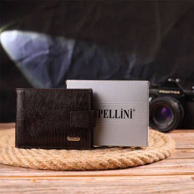 Невеликий чоловічий гаманець із натуральної фактурної шкіри CANPELLINI 21507 Коричневий