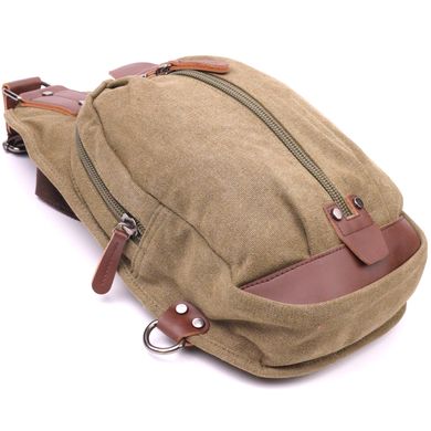 Оригінальна чоловіча сумка через плече з текстилю 21254 Vintage Оливкова