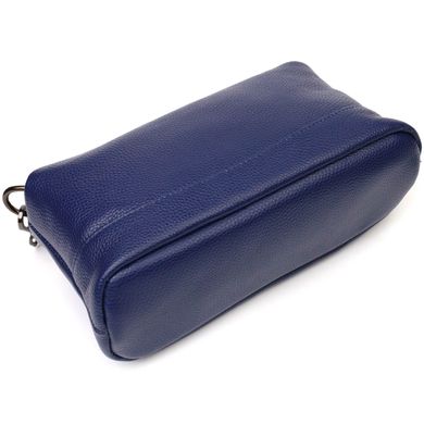 Шикарна сумка на три відділення з натуральної шкіри 22137 Vintage Синя
