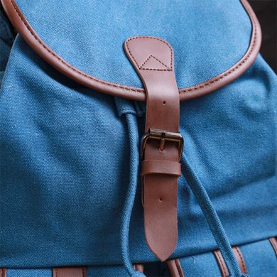 Вместительный текстильный рюкзак что закрывается клапаном на магнит Vintage 22152 Голубой