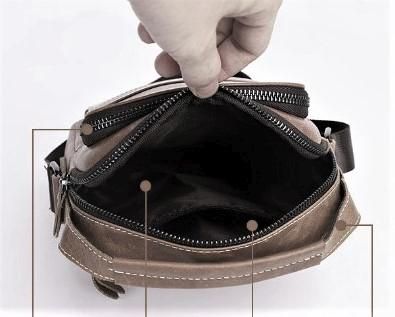 Мужской кожаный мессенджер через плечо Tiding Bag A25F-90118-1A Черный