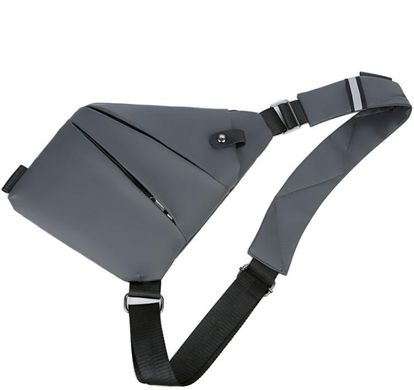 Мужской тканевый слинг через плечо серый Tiding Bag S1-001G Серый
