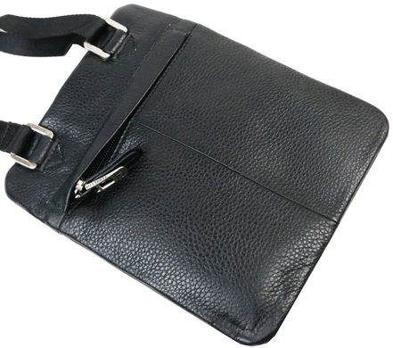 Невелика чоловіча шкіряна сумка на ремені Giorgio Ferretti B8766-39 чорна