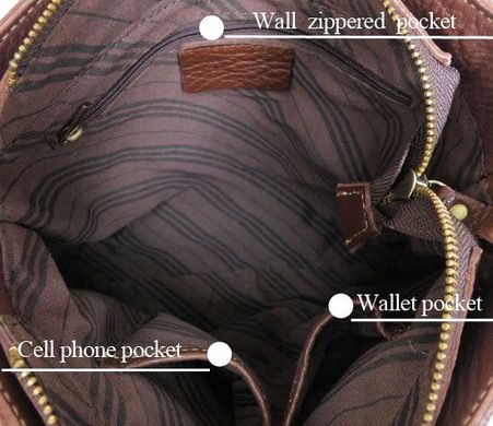 Шкіряна чоловіча сумка через плече коричневого кольору 14123
