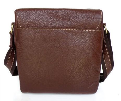 Кожаная мужская сумка через плече коричневого цвета 14123