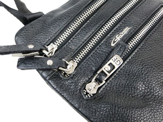 Невелика чоловіча шкіряна сумка на ремені Giorgio Ferretti B8766-39 чорна