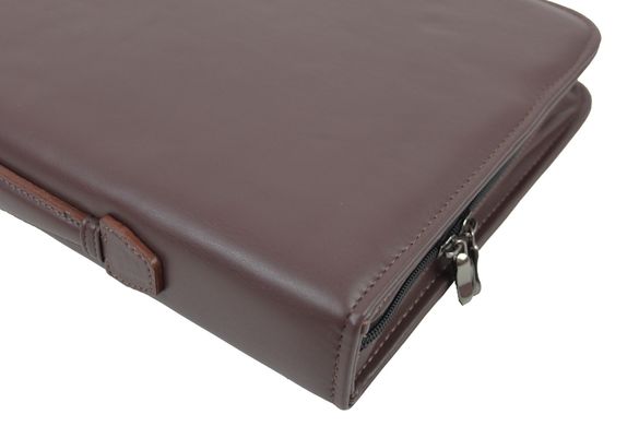Большая папка-портфель из эко кожи Portfolio коричневая