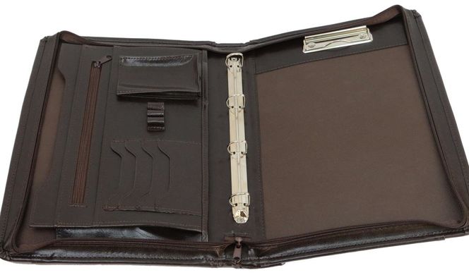 Ділова папка-портфель JPB, AK-13 коричневого кольору з еко шкіри