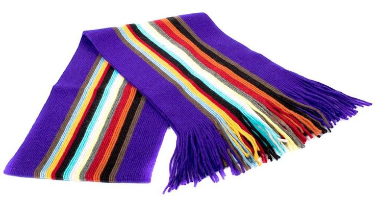 Полосатый мужской шарф, шерстяной ETERNO ES3016-7, Фиолетовый