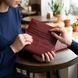 Елегантний гаманець у два складення з натуральної шкіри ST Leather 23065 Бордовий