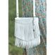 Шкіряна жіноча сумка з бахромою міні-кроссбоді FLECO біла- BN-BAG-16-LIGHT