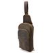 Люксовый слинг, кожаный рюкзак на одно плечо TARWA RC-0105-4lx Коричневый