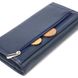 Практичний жіночий гаманець із натуральної зернистої шкіри CANPELLINI 21659 Синій