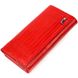Вместительный женский кошелек из фактурной натуральной кожи с тиснением CANPELLINI 21709 Красный