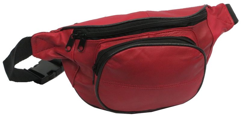 Кожаная поясная сумка Cavaldi 903-353 red, красный