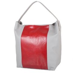 Женская кожаная сумка LASKARA (ЛАСКАРА) LK-DS269-grey-red-snake Серый