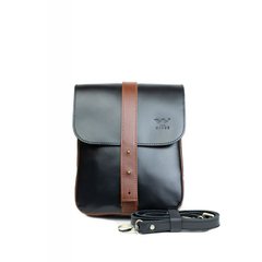 Чоловіча шкіряна сумка Mini Bag чорно-коричнева Blanknote TW-Mini-bag-black-kon-ksr