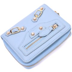 Компактний жіночий шкіряний гаманець Guxilai 19421 Блакитний