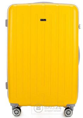 Модный чемодан из пластика на 4-х надежных колесах WITTCHEN V25-10-813-60, Желтый