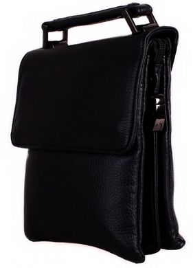 Зручна чоловіча сумка зі шкірозамінника Bags Collection 00691, Чорний