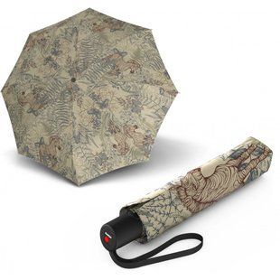 Зонт складной автоматический Knirps A.200 Medium Duomatic Savannah Cobalt Бежевый Kn95-7201-8895