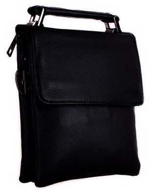 Зручна чоловіча сумка зі шкірозамінника Bags Collection 00691, Чорний