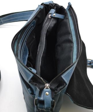 Мессенджер из кожи крейзи хорс, наплечная сумка TARWA, RK-6002-3md Синий