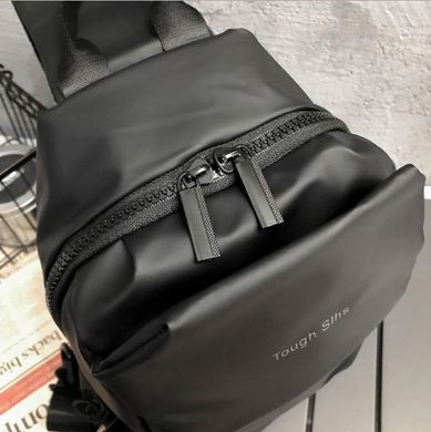 Черный рюкзак-слинг мягкий Tiding Bag BPT01-CV-3395A Черный
